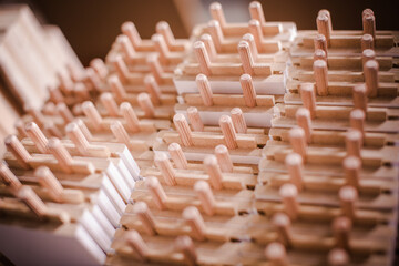 production of small wooden dowels