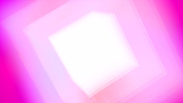 Abstract pink soft corridor of light squares. Motion. 3D lines and shapes creating dream fantasy.