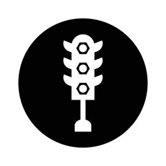 Traffic, web traffic, road light icon. Black vector design.