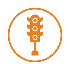 Traffic, web traffic, road light icon. Orange vector design.