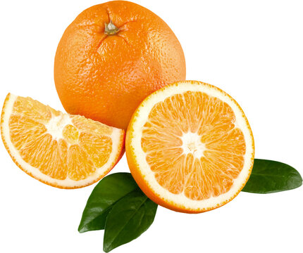 One orange fruit on white background