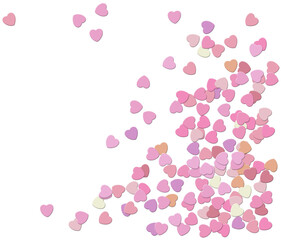 Fondo de corazones en tonos rosas lisos. Se puede usar para acompañar un mensaje.