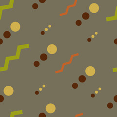 seamless pattern with circles and zigzags