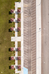 aerial view of the parking lot