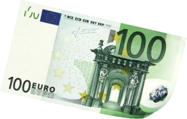 one hundred euros bill - Isolated on white background