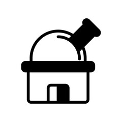 Planetarium or Observatory icon. looking up at the sky,