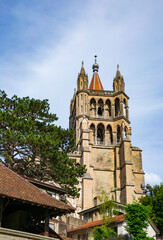 Tower of Notre Dame Cathedral, Lausanne, Switzerland