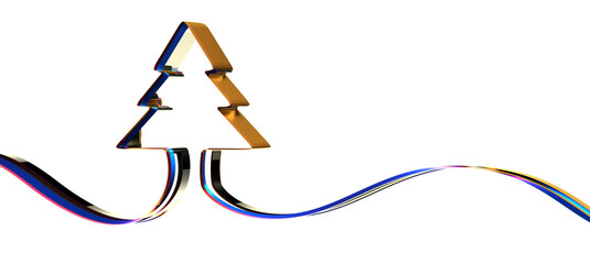 Christmas new year abstract 3d low poly tree card