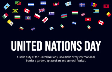 United Nations Day, 24th October, United Nations flag, Vector Design Template, Flag of the United Nations, for background, banner, card, poster, UN flag, October, un day, UN day social media post, UN