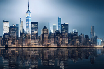Fototapeta premium city panorama of New York, illustration