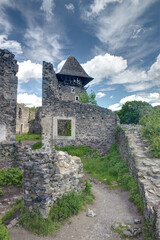 Fototapeta na wymiar Old ruins of Nevitsky castle medieval on Zakarpattia, Ukraine