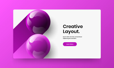 Simple book cover design vector template. Bright realistic balls brochure layout.