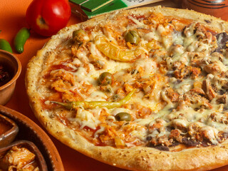 pizza with fish
