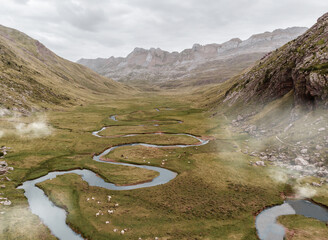 View of Aguas Tuertas in Pyrenees, Huesca, Spain