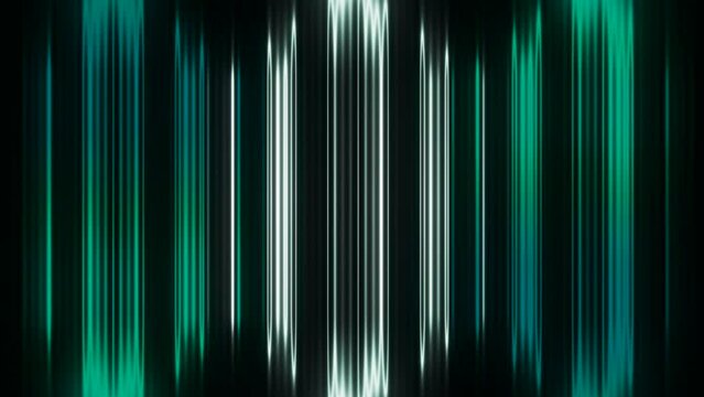 Fluctuating stripes on a black background. Motion. Vertical wide lines moving slowly.