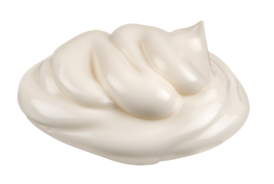 Curl of mayonnaise on white background. Clipping path