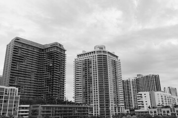 skyscrapers in the city black and white miami midtown 