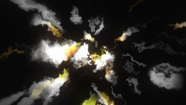 Abstract spreading tentacles of an unknown extraterrestrial creature. Motion. Alien creature with tentacles.