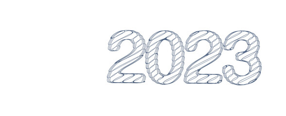 Typography design of 2023 with 3d style design