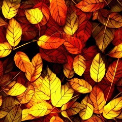 Obraz na płótnie Canvas Tileable autumn leaves seamless pattern