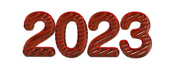 Typography design of 2023 with 3d style