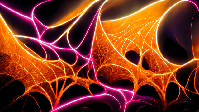 3D rendering of colorful Halloween web background