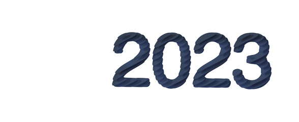 Happy New Year 2023. 3D illustration numbers isolated