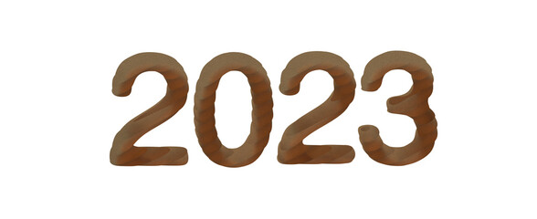 Typography design of 2023 with 3d style design