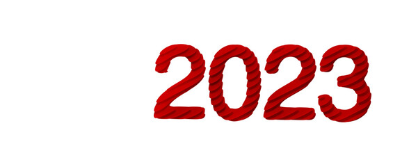 Typography design of 2023 with 3d style
