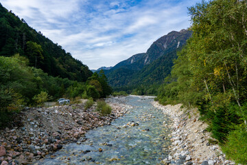 横尾大橋からの風景　梓川