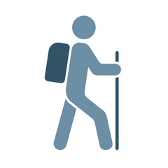 Hiking icon isolated on white background, vector illustration