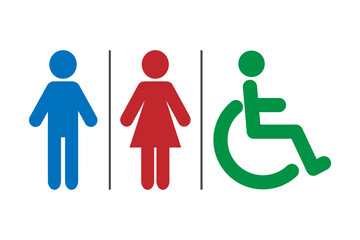 WC sign icon. Toilet symbol. Washroom vector illustration - obrazy, fototapety, plakaty