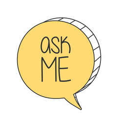 Ask me on doodle speech bubble