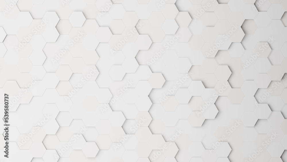 Poster Realistic abstract honeycomb background. 3d rendering.