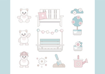 Holiday Garden Furniture and Decor. Baby Animals.