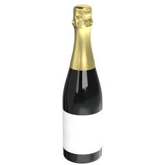 3d rendering illustration of a champagne bottle