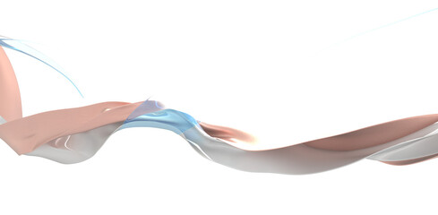 Abstract curves and geometric figure, multilevel curves, 3d rendering.