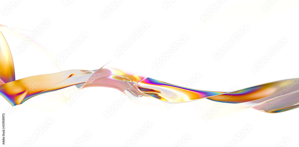 Poster abstract curves and geometric figure, multilevel curves, 3d rendering.