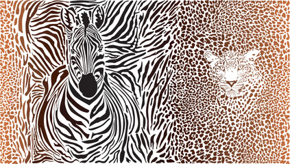 Motif background zebras and leopard - 539583190