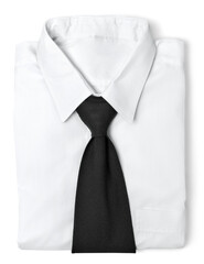 Necktie with white shirt. formal wear isolated on white