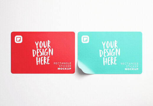Rectangle Stickers Mockup