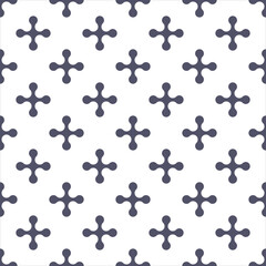 Cross or plus diagonally distributed simple minimalist geometrical vector pattern. Ornament can be used for gift wrapping paper, pattern fills, web page background, surface textures and fabrics.