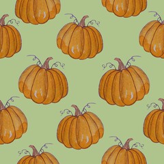 seamless pattern with pumpkins