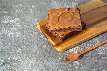 delicious homemade chocolate brownie over table, delicious tasty dessert