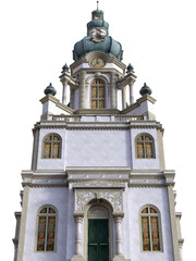 Fototapeta premium 3D rendered Old Fantasy Town Hall Building on Transparent Background - 3D Illustration