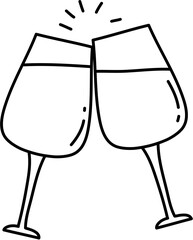 Cheers Glasses Doodle Icon