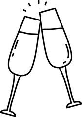 Cheers Glasses Doodle Icon