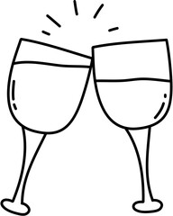 Cheers Glasses Doodle Icon