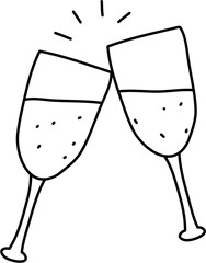 Cheers Glasses Doodle Icon
