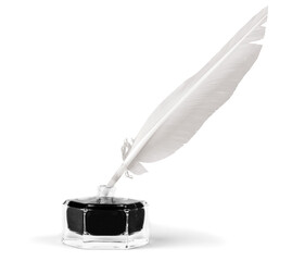 Feather Quill and Inkwell